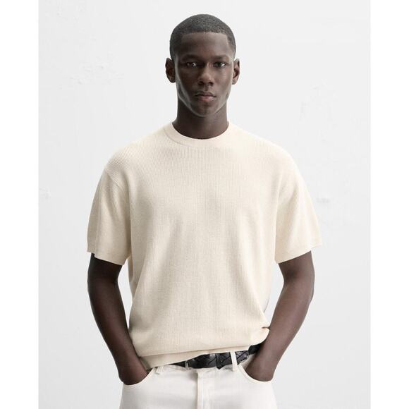 Zara Other - Zara Men’s Textured Woven Ivory Off White Short Sleeve Loose Fit T Shirt, size M
